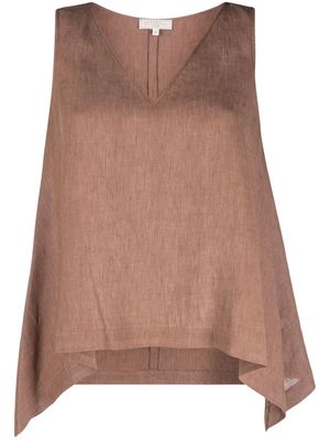 Antonelli v-neck linen blouse - Brown