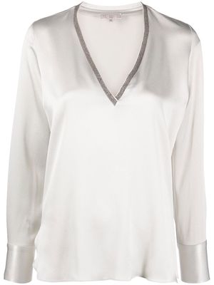 Antonelli V-neck long-sleeve blouse - Grey