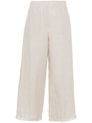 Antonelli wide-leg linen trousers - Neutrals