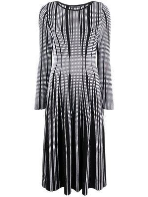Antonino Valenti patterned long-sleeved midi dress - Black