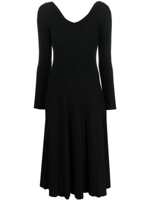 Antonino Valenti ribbed V-neck dress - Black