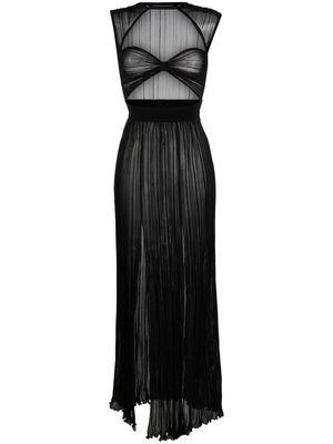 Antonino Valenti sheer plissé cut-out dress - Black