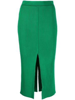 Antonino Valenti slit detail ribbed skirt - Green