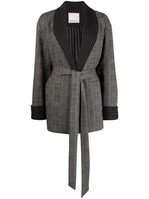 Antonio Marras check-print belted jacket - Grey