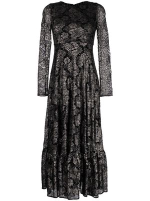 Antonio Marras crocheted-lace long-sleeve dress - Black