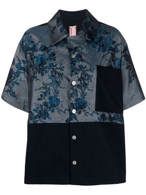 Antonio Marras floral-embroidered short-sleeve shirt - Blue