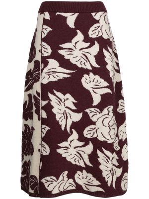 Antonio Marras floral-jacquard knitted skirt - Red