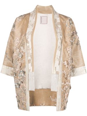 Antonio Marras floral-lace applique jacket - Neutrals