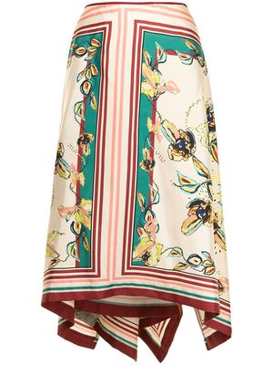 Antonio Marras floral-print handkerchief skirt - Multicolour