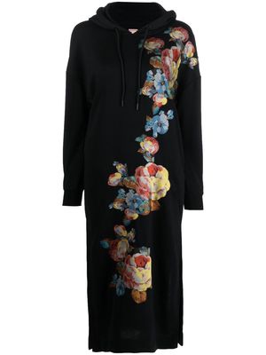 Antonio Marras floral-print hoodie dress - Black