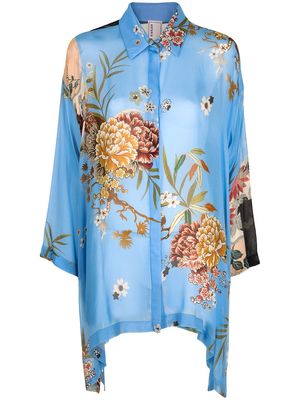 Antonio Marras floral-print oversize blouse - Blue