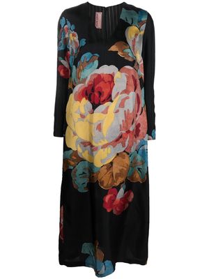 Antonio Marras floral-print silk dress - Black