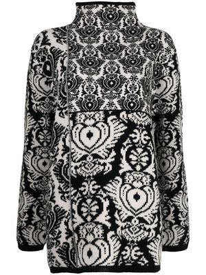 Antonio Marras jacquard-pattern funnel-neck sweater - Black