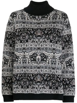 ANTONIO MARRAS Lupetto jacquard-pattern sweater - Black