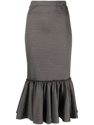 Antonio Marras mini-check pattern fitted skirt - Grey