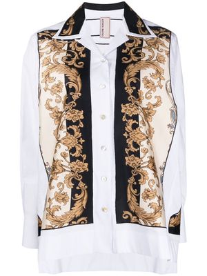 Antonio Marras panelled-pattern long-sleeve shirt - White