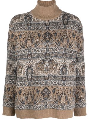 Antonio Marras patterned-jacquard wool jumper - Neutrals