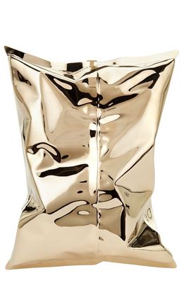 Anya Hindmarch Chips Packet II Metallic Crossbody Bag in Pale Gold