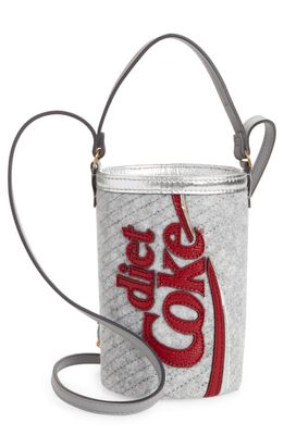 Anya Hindmarch Diet Coke® Recycled Polyester Felt & Leather Crossbody Bag in Light Slate