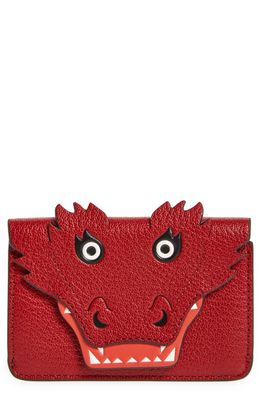 Anya Hindmarch Dragon Leather Card Case in Russett