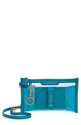 Anya Hindmarch Everything Pouch in Light Blue Peacock Shiny Capra