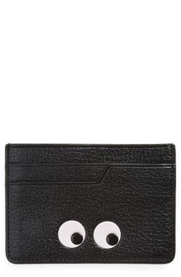 Anya Hindmarch Eyes Leather Card Case in Black
