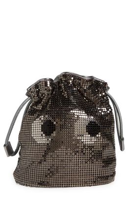 Anya Hindmarch Eyes Metal Mesh Drawstring Pouch in Anthracite