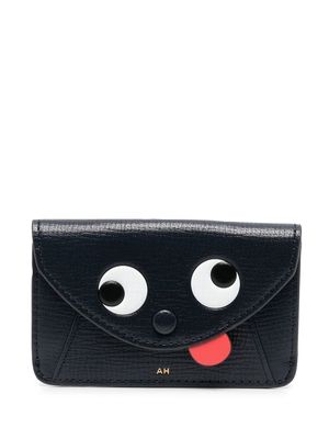 Anya Hindmarch graphic-print leather purse - Blue