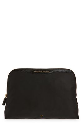 Anya Hindmarch Lotions & Potions Recycled Nylon Zip Pouch in Black