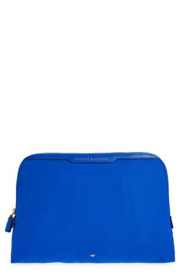 Anya Hindmarch Lotions & Potions Recycled Nylon Zip Pouch in Electric Blue
