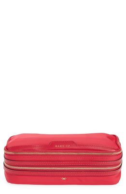 Anya Hindmarch Make-Up Recycled Nylon Cosmetics Zip Pouch in Hot Pink