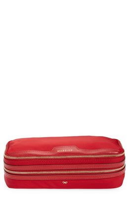 Anya Hindmarch Make-Up Recycled Nylon Cosmetics Zip Pouch in Red