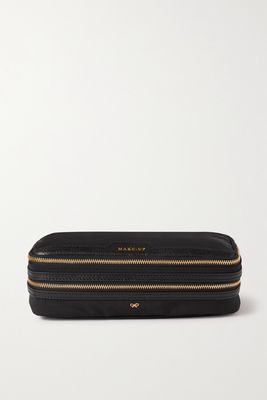 Anya Hindmarch - Make Up Textured Leather-trimmed Econyl Cosmetics Case - Black