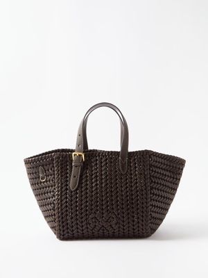 Anya Hindmarch - Neeson Small Braided-leather Tote Bag - Womens - Dark Brown