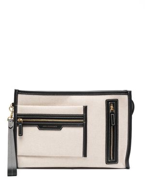 Anya Hindmarch Pocket canvas clutch bag - Neutrals