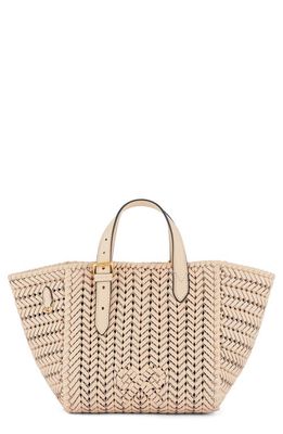 Anya Hindmarch Small The Neeson Woven Leather Tote in Cold Cream