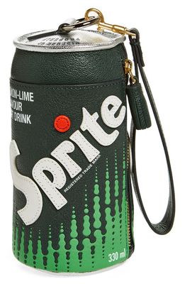 Anya Hindmarch Sprite Leather Pouch in Kelp/Silver