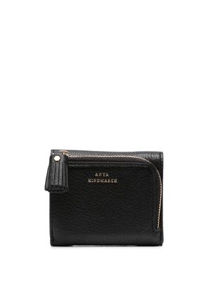 Anya Hindmarch tri-fold pebbled leather wallet - Black