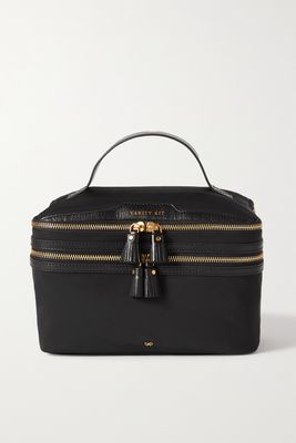 Anya Hindmarch - Vanity Kit Textured Leather-trimmed Econyl Cosmetics Case - Black