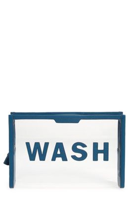 Anya Hindmarch Wash Cosmetics Pouch in Clear/Light Petrol