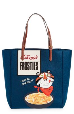 Anya Hindmarch x Kellogg's® Tony the Tiger Frosties Recycled Felt Tote in Dark Petrol