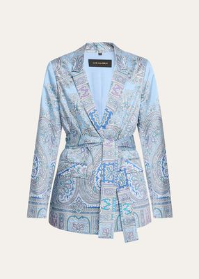 Anya Paisley-Print Tie-Waist Jacket