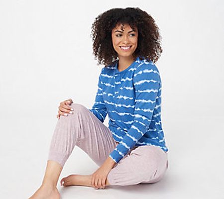 AnyBody Cozy Knit French Terry Printed Long Sleeve Top
