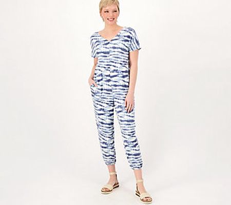 AnyBody Cozy Knit Jersey Jumpsuit with Back Smocking