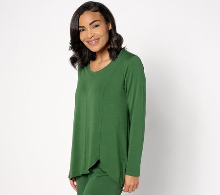 AnyBody Lougne Cozy Knit Asymmetric Hem Tunic Top