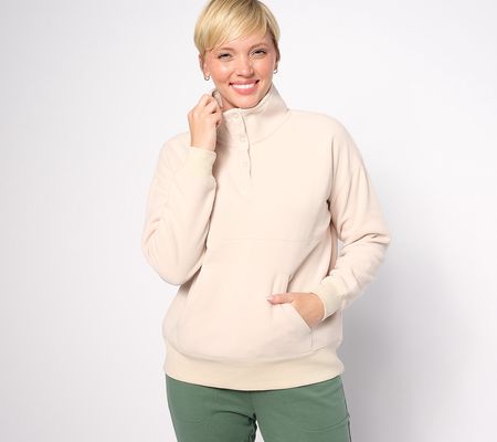 Anybody Lounge Polar Fleece Pop Over Henley Top