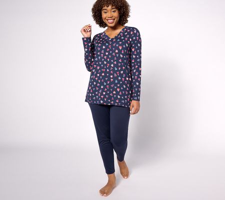 AnyBody Sleep Regular Lush Jersey Printed Tunic 2-pc Set