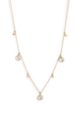 Anzie Cleo Moonstone Station Necklace in Gold/Multicolor Stones