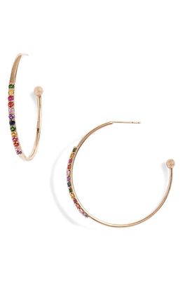 Anzie Cleo Rainbow Hoop Earrings in Gold/Multi