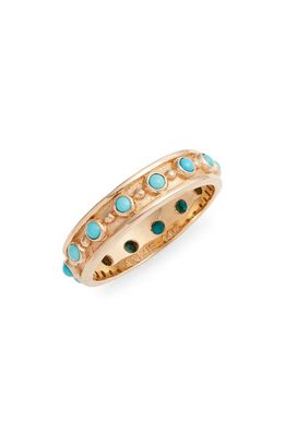Anzie Dew Drops Marine Band Ring in Turquoise